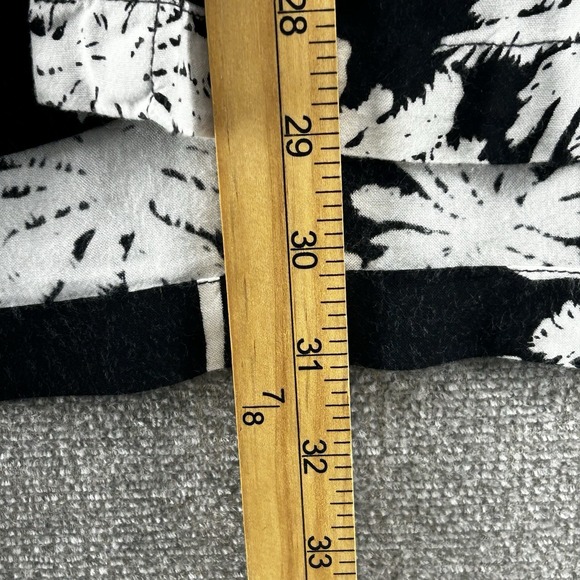 Kenny Flowers Hawaiian Shirt Men Sz Large Black White Palms Short Sleeve Organic - Picture 5 of 7